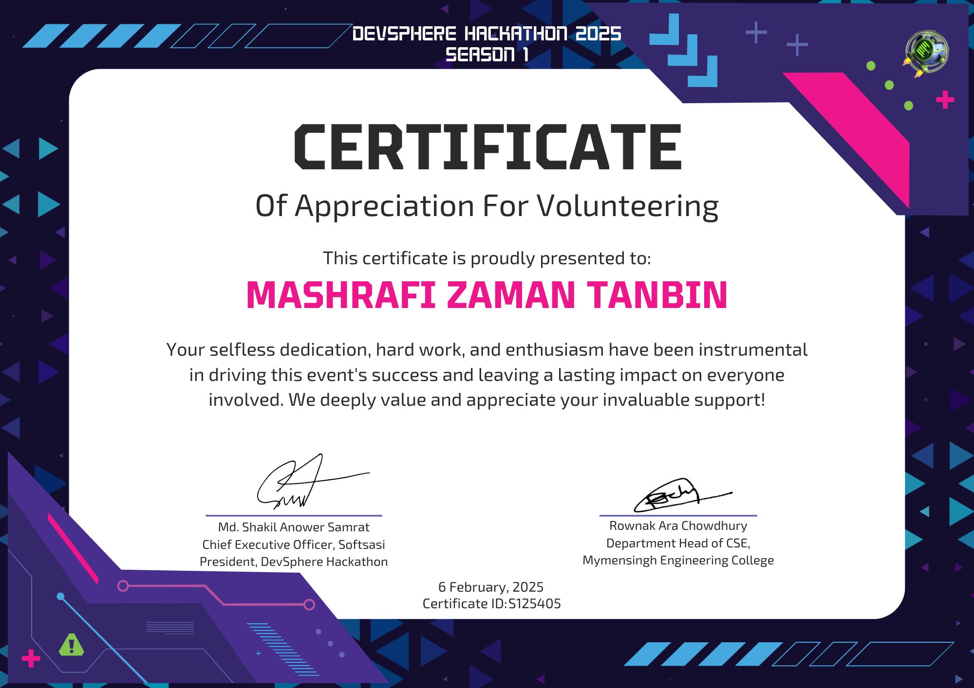 Verified Certificate S125405